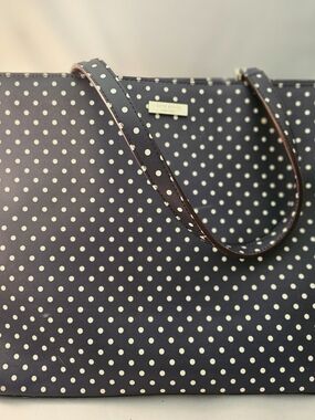 Kate Spade Grant Street Navy Polka Dot Tote